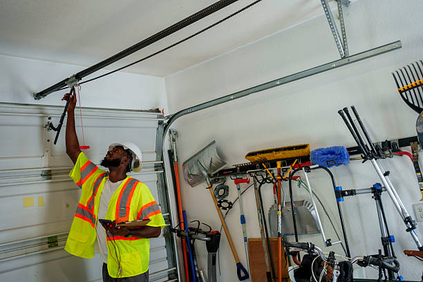 Professional Garage Door Panel Replacement technician working in Neshanic Station, NJ